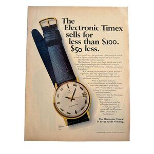 Vintage 1969 Electronic Timex Watch Advertisement Print Ad